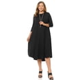 thumbnail image 1 of Pastel by Vivienne Women's Swing Midi Dress Plus Size Black X-Large, 1 of 4