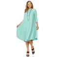 thumbnail image 1 of Pastel by Vivienne Women's Swing Midi Dress Plus Size Mint XX-Large, 1 of 4