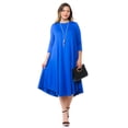 thumbnail image 1 of Pastel by Vivienne Women's Swing Midi Dress Plus Size Royal Blue XXX-Large, 1 of 4