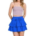 thumbnail image 1 of Pastel by Vivienne Women's Washed Cotton Gauze Ruffle Skort Royal Blue Small, 1 of 1