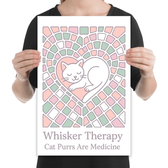 Pastel cat, 13x19 print for calming bedroom and meditation room and office soothing decor