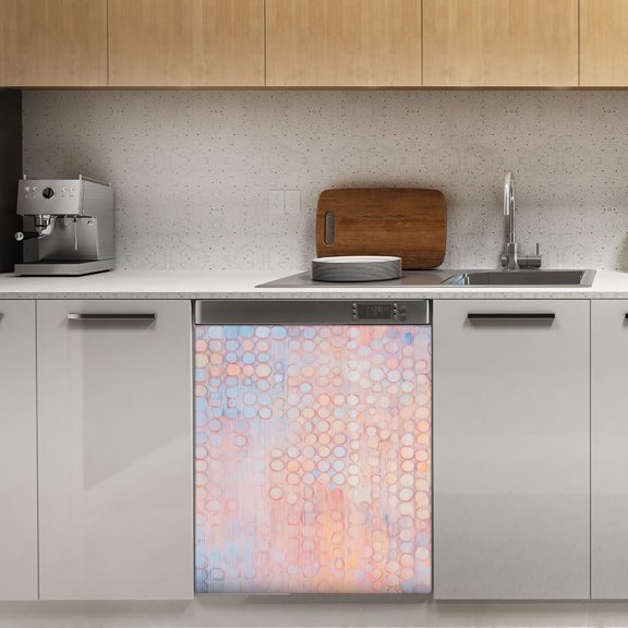 Pastel circles abstract texture Dishwasher Magnet Cover Decorative Sticker for Home Cabinet Kitchen 23" x26"