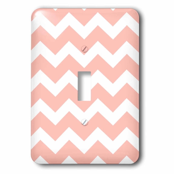 Pastel coral orange and white zig zag chevron pattern - Salmon pink single toggle switch lsp-179681-1