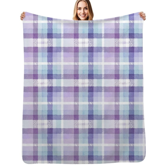 Pastel watercolor plaid pattern Soft Blanket Travel Bedding Throws Flannel Bedspread Sofa Bed Cover