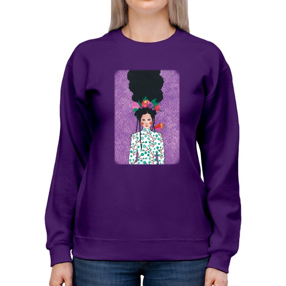 Pastell Beautiful Flower Woman Sweatshirt Women's -Hulya Ozdemir Designs, Female 4X-Large