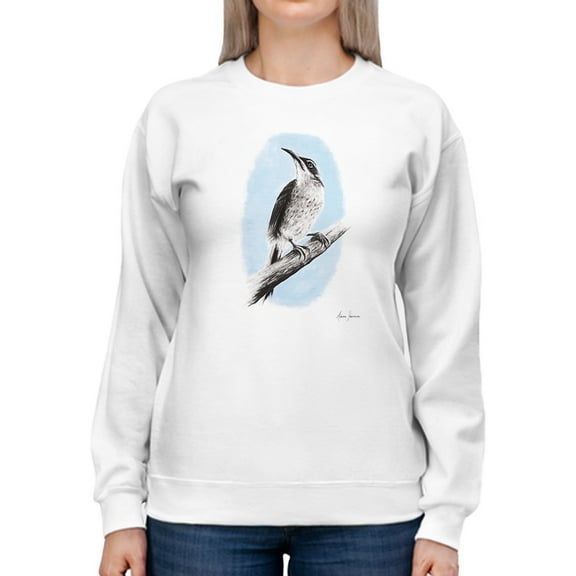 Pastell Bird On A Branch Sweatshirt Women's -Ashvin Harrison Designs, Female XX-Large