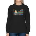 thumbnail image 1 of Pastell Black Haired Woman Sweatshirt Women's -Hulya Ozdemir Designs, Female Large, 1 of 4