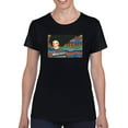 thumbnail image 1 of Pastell Black Haired Woman T-shirt Women's -Hulya Ozdemir Designs, Female 5X-Large, 1 of 4
