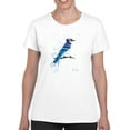 thumbnail image 1 of Pastell Blue Jay Bird T-shirt Women's -Ashvin Harrison Designs, Female Large, 1 of 4