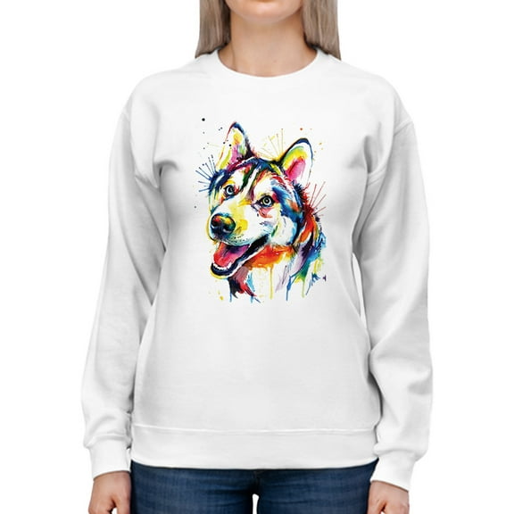 Pastell Colorful And Happy Husky Sweatshirt Women -Weekday Best Designs, Female Large