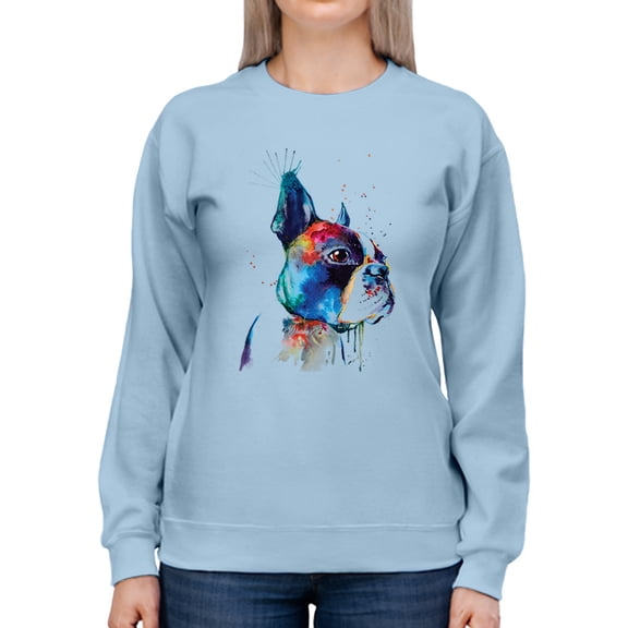 Pastell Colorful And Serious Frenchie Sweatshirt Women -Weekday Best Designs, Female 5X-Large