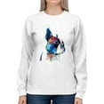 thumbnail image 1 of Pastell Colorful And Serious Frenchie Sweatshirt Women -Weekday Best Designs, Female Large, 1 of 4