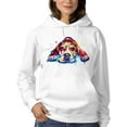 thumbnail image 1 of Pastell Colorful Beagle Dog Hoodie Women -Weekday Best Designs, Female 4X-Large, 1 of 4
