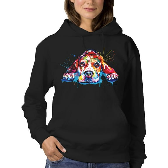 Pastell Colorful Beagle Dog Hoodie Women -Weekday Best Designs, Female Large