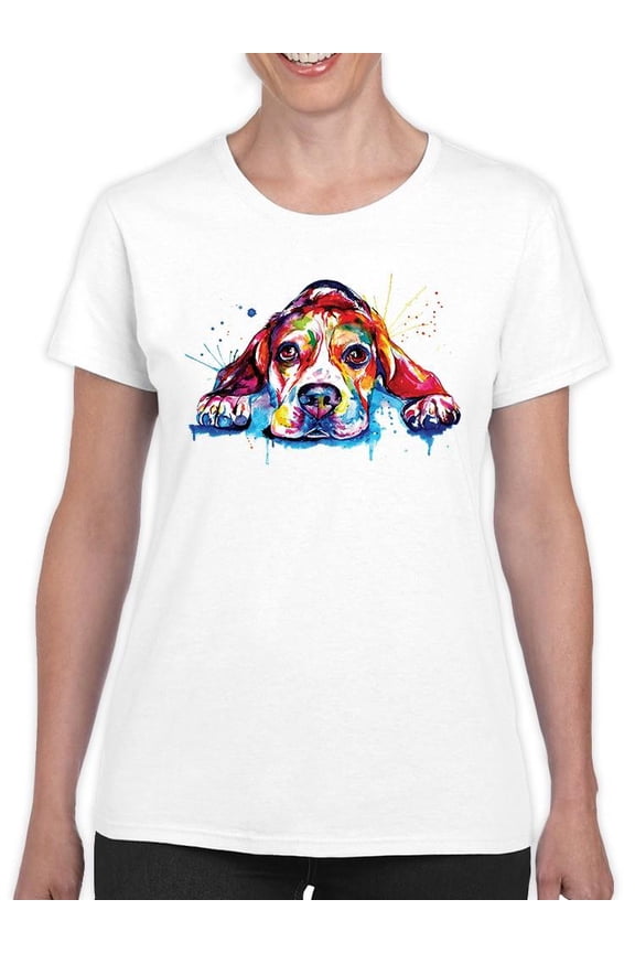 Colorful Beagle Dog T-Shirt Women -Weekday Best Designs, Female 3X-Large