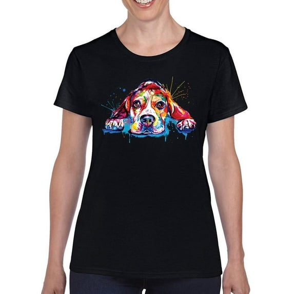 Pastell Colorful Beagle Dog T-Shirt Women -Weekday Best Designs, Female x-Large