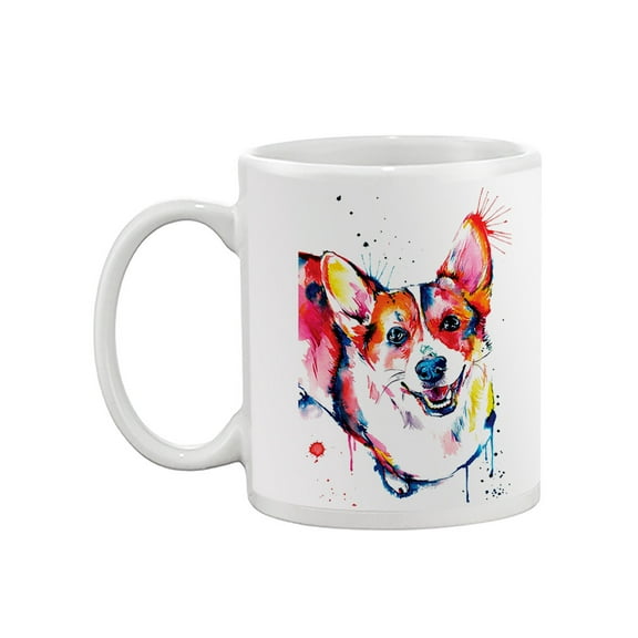 Pastell Colorful Corgi Smiling Mug - Weekday Best Designs, 15 oz Ceramic Mug