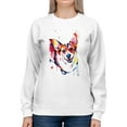 thumbnail image 1 of Pastell Colorful Corgi Smiling Sweatshirt Women -Weekday Best Designs, Female 5X-Large, 1 of 4