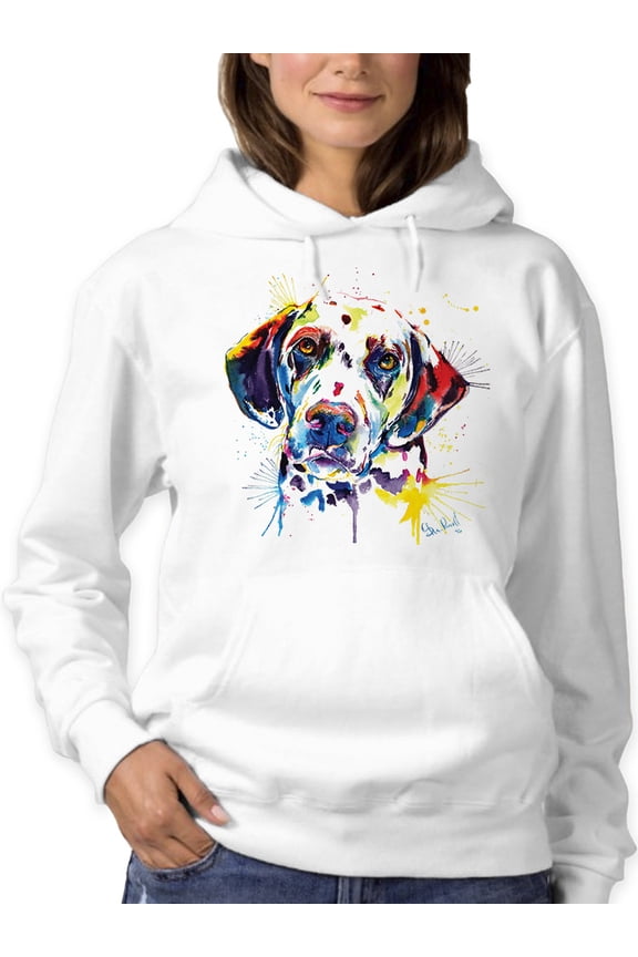 Colorful Dalmatian Hoodie Women -Weekday Best Designs, Female Large