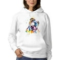 thumbnail image 1 of Pastell Colorful English Bulldog Hoodie Women -Weekday Best Designs, Female Large, 1 of 4