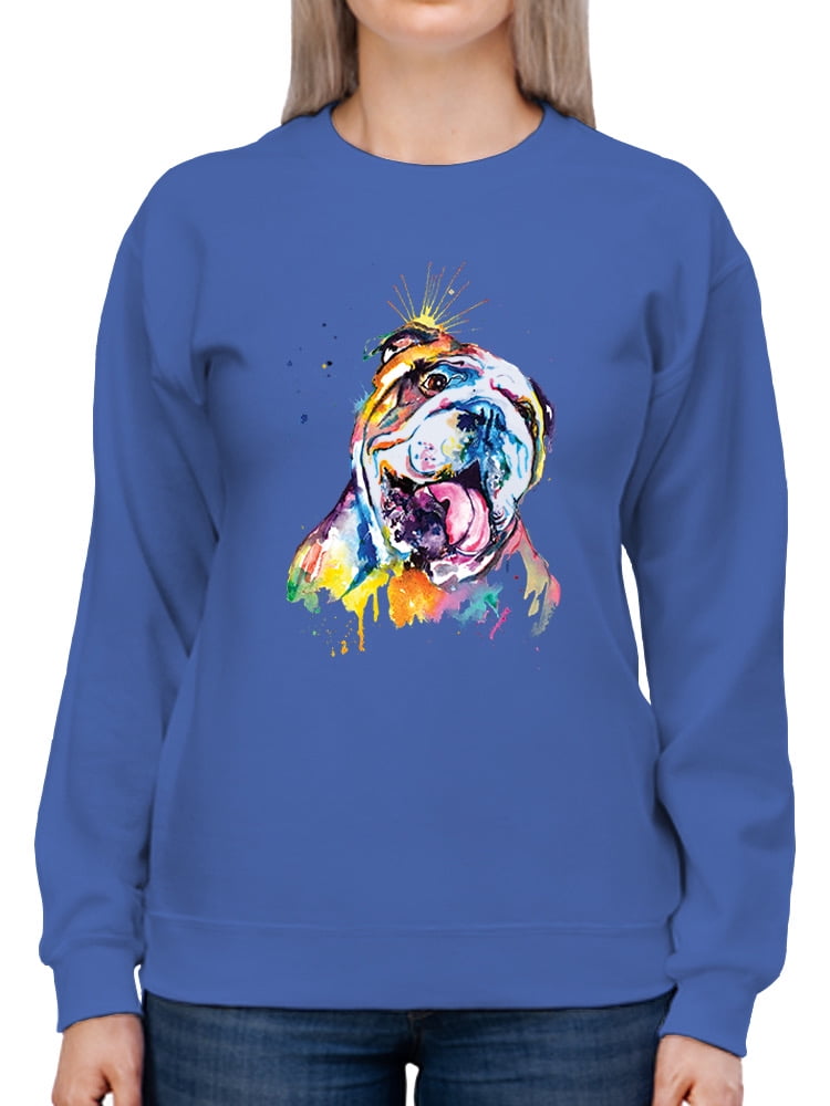 Pastell Colorful English Bulldog Sweatshirt Women -Weekday Best Designs ...