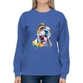 thumbnail image 1 of Pastell Colorful English Bulldog Sweatshirt Women -Weekday Best Designs, Female Small, 1 of 4