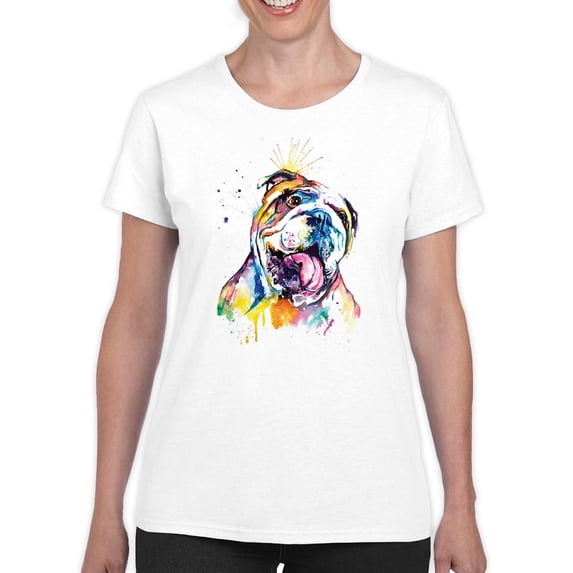 Pastell Colorful English Bulldog T-Shirt Women -Weekday Best Designs, Female 4X-Large