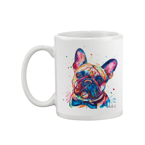 Pastell Colorful French Bulldog Mug - Weekday Best Designs, 15 oz Ceramic Mug