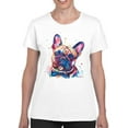 thumbnail image 1 of Pastell Colorful French Bulldog T-Shirt Women -Weekday Best Designs, Female 4X-Large, 1 of 4