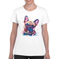 thumbnail image 1 of Pastell Colorful French Bulldog T-Shirt Women -Weekday Best Designs, Female Large, 1 of 4