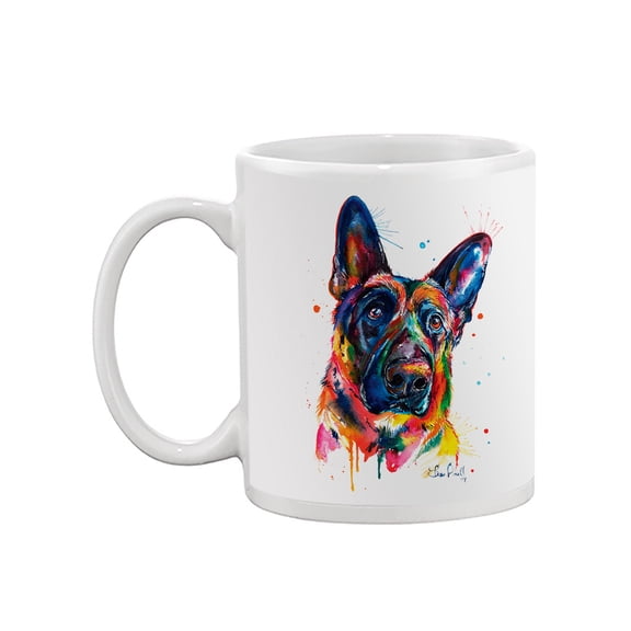 Pastell Colorful German Sheperd Mug - Weekday Best Designs, 11 oz Ceramic Mug