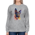 thumbnail image 1 of Pastell Colorful German Sheperd Sweatshirt Women -Weekday Best Designs, Female 3X-Large, 1 of 4