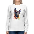 thumbnail image 1 of Pastell Colorful German Sheperd Sweatshirt Women -Weekday Best Designs, Female Large, 1 of 4