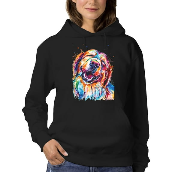 Pastell Colorful Golden Retriever Hoodie Women -Weekday Best Designs, Female Large