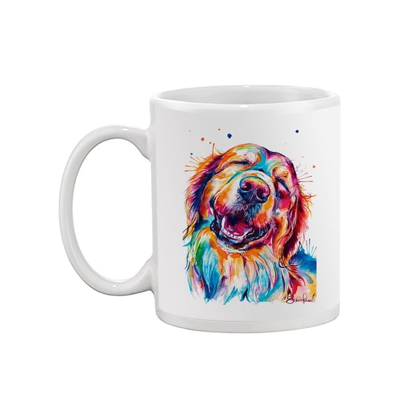 Pastell Colorful Golden Retriever Mug - Weekday Best Designs, 15 oz Ceramic Mug