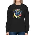 thumbnail image 1 of Pastell Colorful Pug Sweatshirt Women -Weekday Best Designs, Female Small, 1 of 4