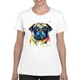 thumbnail image 1 of Pastell Colorful Pug T-Shirt Women -Weekday Best Designs, Female Large, 1 of 4