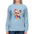 thumbnail image 1 of Pastell Colorful Yorkshire Terrier Sweatshirt Women -Weekday Best Designs, Female Small, 1 of 4