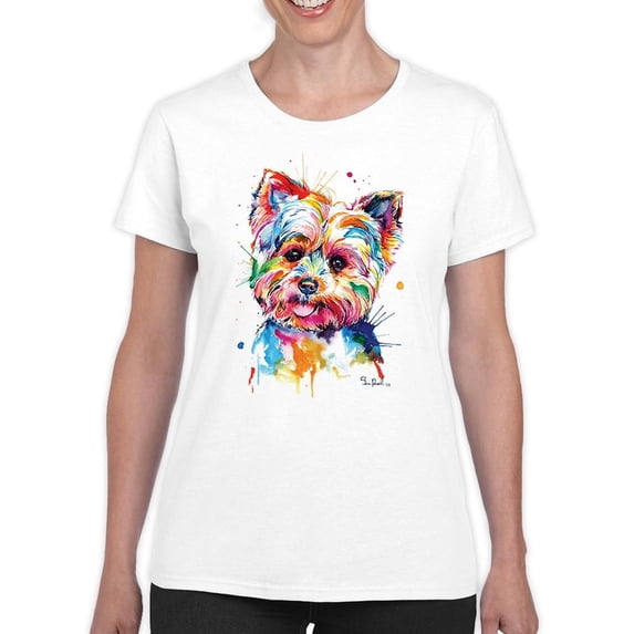 Pastell Colorful Yorkshire Terrier T-Shirt Women -Weekday Best Designs, Female Large