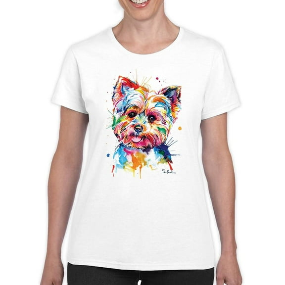 Pastell Colorful Yorkshire Terrier T-Shirt Women -Weekday Best Designs, Female Medium