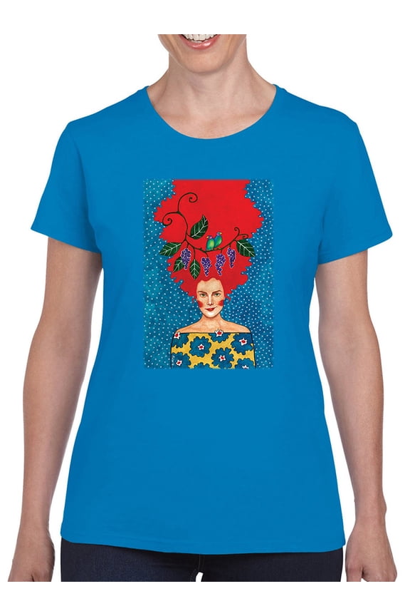 Fiery Haired Woman T-shirt Women's -Hulya Ozdemir Designs, Female Large