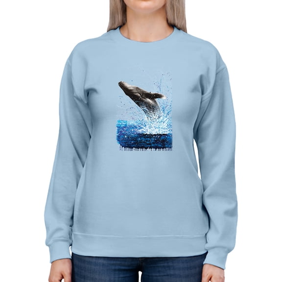 Pastell Jumping Whale Sweatshirt Women's -Ashvin Harrison Designs, Female 4X-Large
