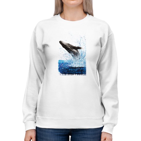 Pastell Jumping Whale Sweatshirt Women's -Ashvin Harrison Designs, Female Large