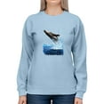 thumbnail image 1 of Pastell Jumping Whale Sweatshirt Women's -Ashvin Harrison Designs, Female Small, 1 of 4