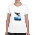 thumbnail image 1 of Pastell Jumping Whale T-shirt Women's -Ashvin Harrison Designs, Female Large, 1 of 4