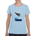 thumbnail image 1 of Pastell Jumping Whale T-shirt Women's -Ashvin Harrison Designs, Female Medium, 1 of 4
