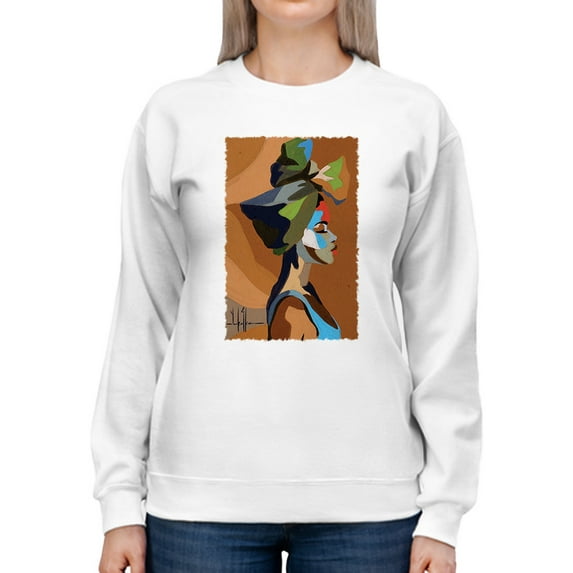 Pastell Side Profile Portrait Sweatshirt Women -David Coleman Jr Designs, Female Large