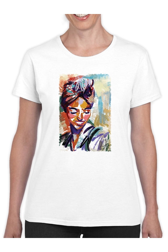 Smiling Woman Portrait T-Shirt Women -David Coleman Jr Designs, Female 5X-Large