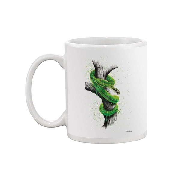 Pastell Snake Tangled On Branch Mug - Ashvin Harrison Designs, 11 oz Ceramic Mug