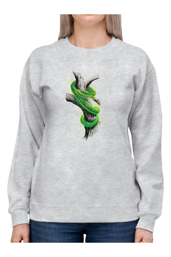 Snake Tangled On Branch Sweatshirt Women's -Ashvin Harrison Designs, Female x-Large